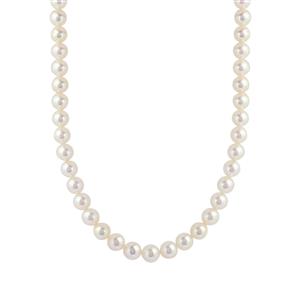 Akoya Cultured Pearl Sterling Silver Necklace