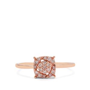 1/5cts Pink Diamonds 9K Rose Gold Ring 