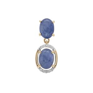 Burmese Blue Sapphire Pendant with Diamond in 9K Gold 2.35cts
