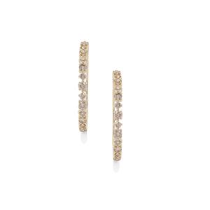 1ct Champagne Argyle Diamond 9K Gold Earrings 