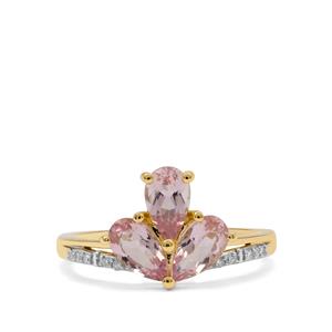 Cherry Blossom™ Morganite Ring with Diamond in 9K Gold 1.40cts