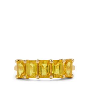  3.40ct Yellow Sapphire 9K Gold Ring 