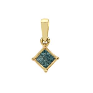 1/5ct Blue Lagoon Diamonds 9K Gold Pendant 