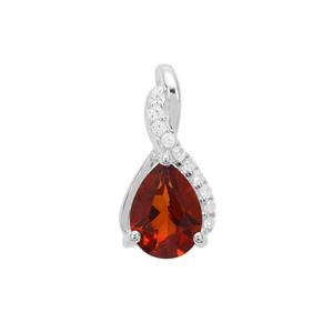 Madeira Citrine Pendant with White Zircon in Sterling Silver 0.66ct