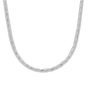 18" Sterling Silver Dettaglio Diamond Cut Spiga Chain 4.54g