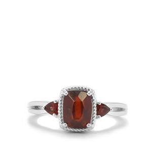 Gooseberry Grossular Ring with Nampula Garnet in Sterling Silver 2.12cts