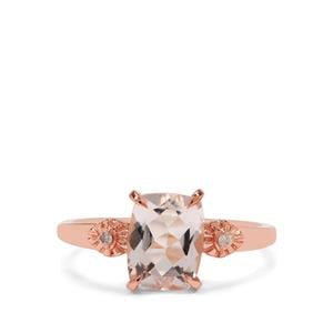 Morganite & Natural Pink Diamonds 9K Rose Gold Ring ATGW 1.90cts