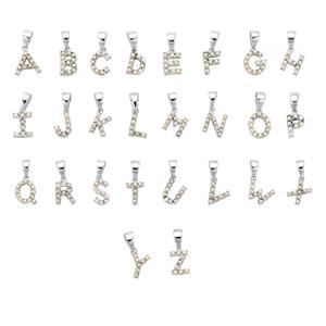 Indonesian Cultured Pearl Sterling Silver Alphabets Pendant (1.70mm)