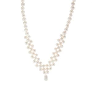 Freshwater Cultured Pearl Sterling Silver Necklace (6 to 7.50mm)