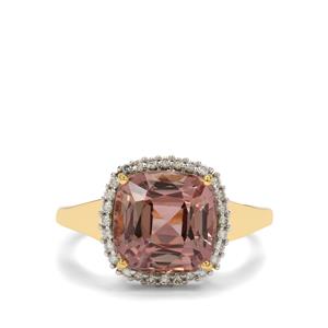 Pink Diaspore & Diamond 18K Gold Arthur Ivy Ring MTGW 4.96cts