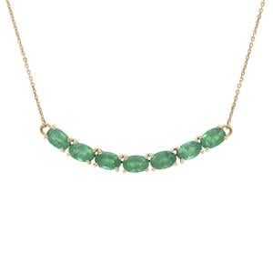 Zambian Emerald Necklace in 9K Gold 3.55cts