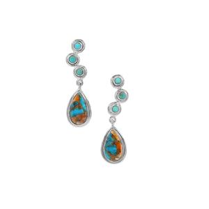 9.75ct Oyster Copper Mohave, Sleeping Beauty Turquoise Sterling Silver Aryonna Earrings 