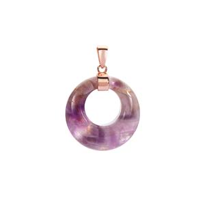 24ct Banded Amethyst Rose Tone Sterling Silver Pendant