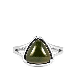 4ct Nephrite Jade Sterling Silver Ring