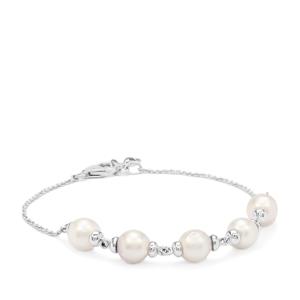 South Sea Cultured Pearl Sterling Silver Bracelet (8MM)