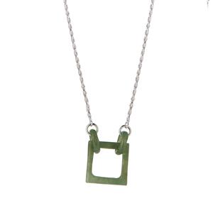 14.50ct Type A Burmese Jadeite Sterling Silver Necklace
