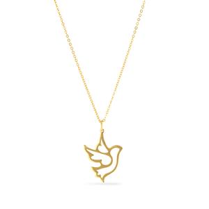 Gold Tone Sterling Silver Dove Necklace 3.0g