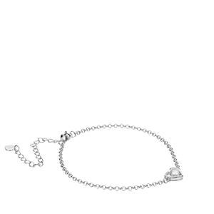 0.50cts Aquamarine Sterling Silver Heart Bracelet 