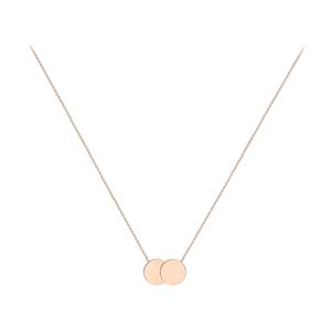 Double Disk Necklace in 9K Rose Gold 41cm