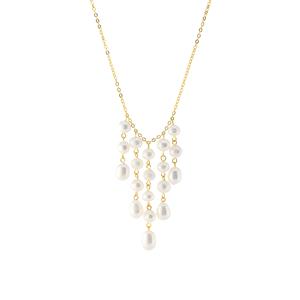 Freshwater Cultured Pearl Gold Tone Sterling Silver Necklace 