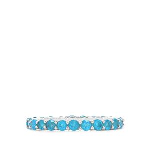 Vivid Blue Apatite Sterling Silver Ring 1.85cts
