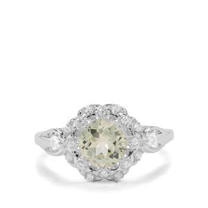 Kerala Sillimanite & White Zircon Sterling Silver Ring ATGW 1.56cts