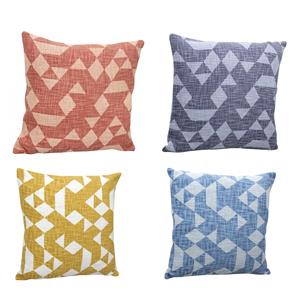 100% Handmade Rectangle pattern Cushions Covered with Cotton & Filled with Polyester (4 Colors Available)