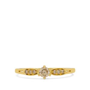 1/4ct Golden Ivory Diamonds 9K Gold Ring
