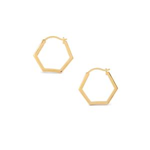 Molte Hex Hoop Earrings in Gold Plated Silver