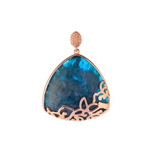 103.55cts Neon Apatite Rose Tone Sterling Silver Pendant 