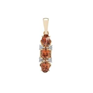 Sopa Andalusite Pendant with White Zircon in 9K Gold 1.39cts