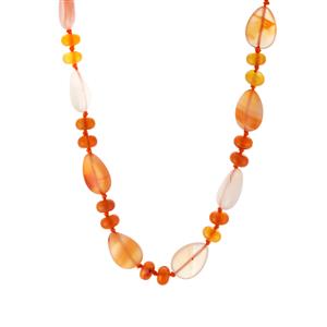 200cts Multi-Colour Agate Sterling Silver Necklace 