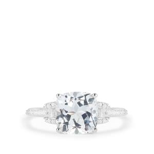 White Topaz Ring in Sterling Silver 3.81cts