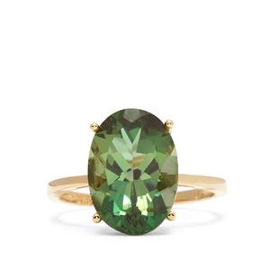 5.30cts Green Andesine 9K Gold Ring 