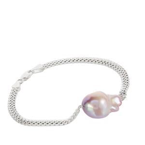 Baroque Fireball Pearl Sterling Silver Bracelet (14 to 19mm)