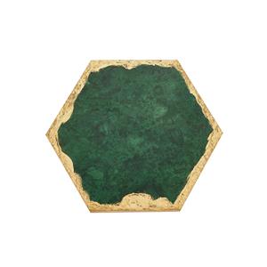 Green and Gold Marble Coaster - Hexagon - Small