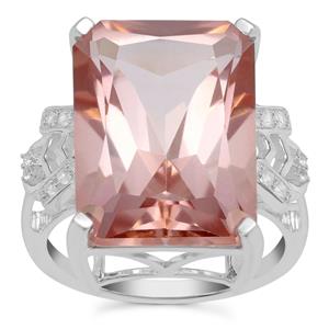 Galileia Topaz Ring with White Zircon in Sterling Silver 19.64cts