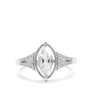 1.30ct Cullinan Topaz Platinum Plated Sterling Silver Ring