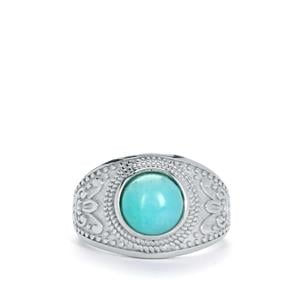 1cts Amazonite Sterling Silver Ring 
