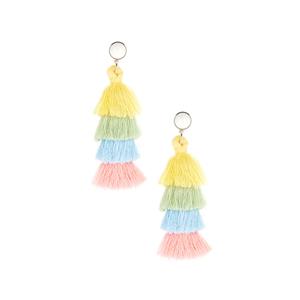 5.70ct White Onyx Sterling Silver Tassel Earrings