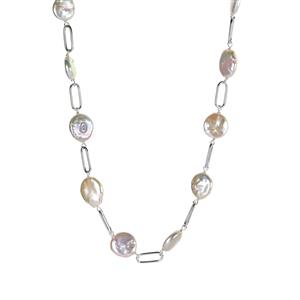 Baroque Cultured Pearl Necklace in Sterling Silver (14mm)