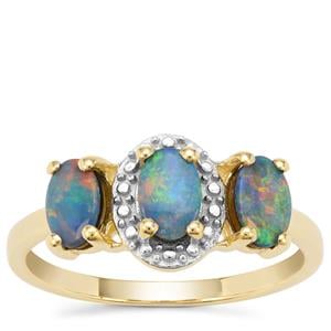 Crystal Opal on Ironstone Ring in 9K Gold