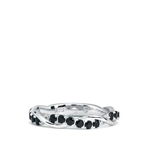 0.83cts Black Spinel Sterling Silver Ring 