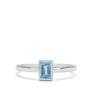 0.50ct Swiss Blue Topaz Sterling Silver Ring 