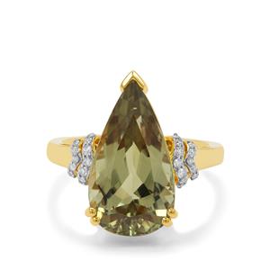 Csarite® & Diamonds 18K Gold Lorique Ring MTGW 8.55cts