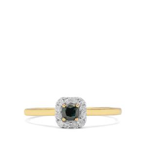 1/3ct Blue, White Diamonds 9K Gold Ring 