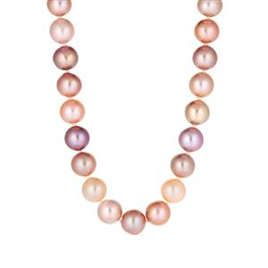 Naturally Orchid Edison Cultured Pearl Gold Tone Sterling Silver Graduated Necklace