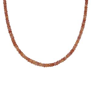 33ct Padparadscha Sapphire Sterling Silver Beads Necklace