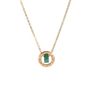 Malachite & White Topaz Gold Plated Sterling Silver Necklace ATGW 2.10cts