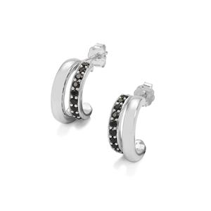 0.35ct Black Spinel Sterling Silver Earrings 